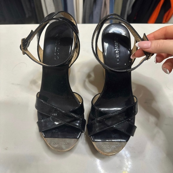 authentic jimmy choo cork wedges heels 37.5 - Picture 2 of 4